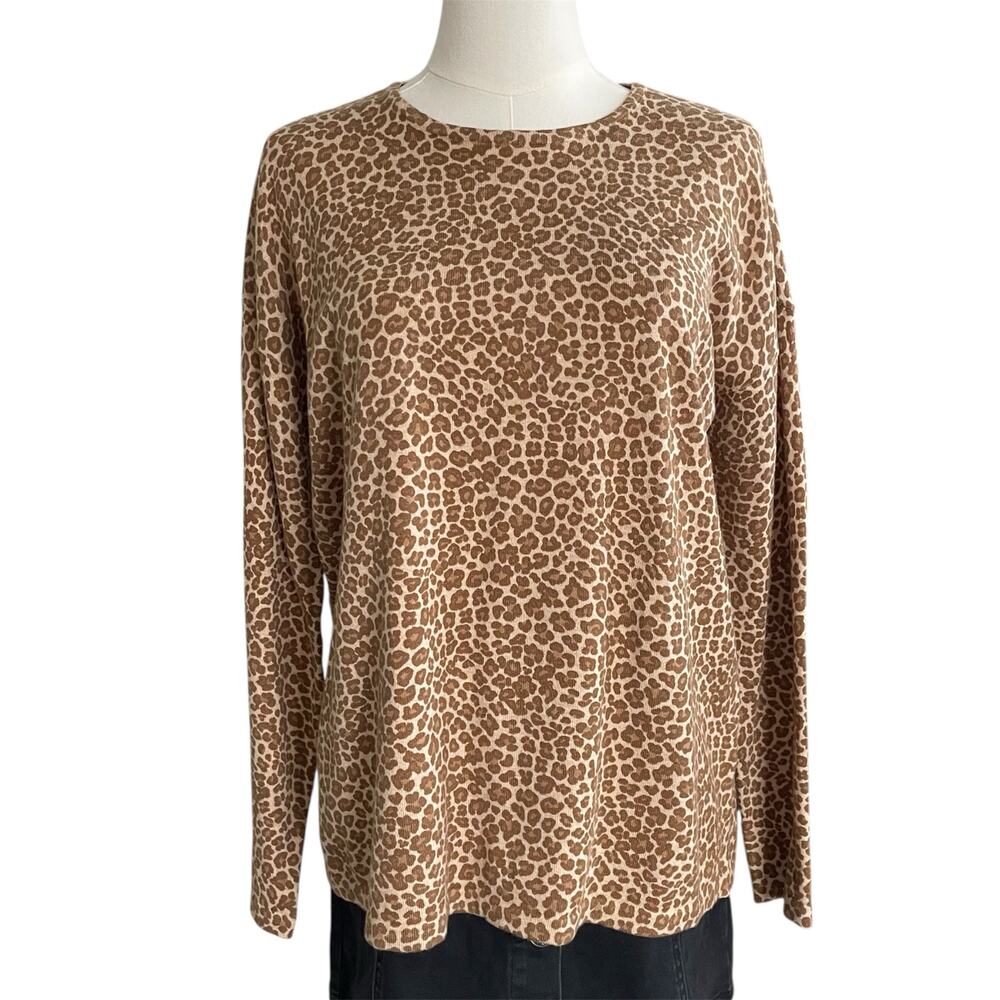 J. JILL Leopard Print Long Sleeve Lightweight Long sleeve Women's Size XS Casual